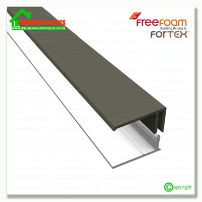 Fortex Two Part Edge Trim 3m | Quartz Grey