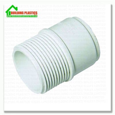 Male Iron Coupler 40mm ABS Solvent Weld Waste White