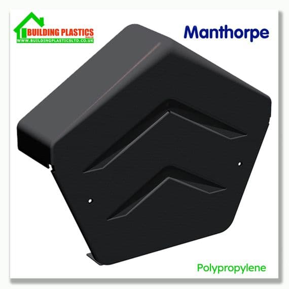 Manthorpe SmartVerge Polypropylene Angled Ridge End Cap | Black | Building Plastics Tele 0333 050 0585