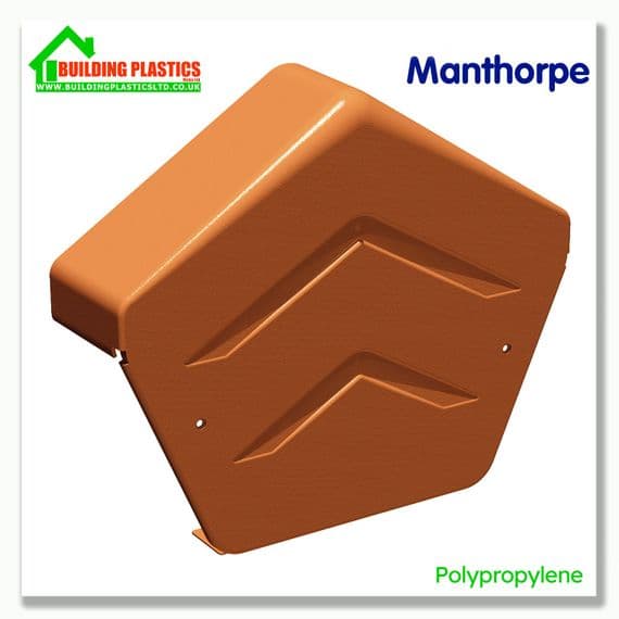Manthorpe SmartVerge Polypropylene Angled Ridge End Cap | Terracotta | Building Plastics Tele 0333 050 0585