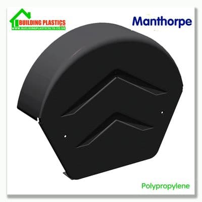 Manthorpe SmartVerge Polypropylene Rounded Ridge End Cap | Black