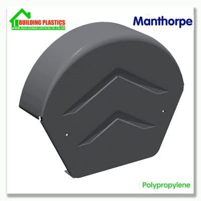 Manthorpe SmartVerge Polypropylene Rounded Ridge End Cap | Grey