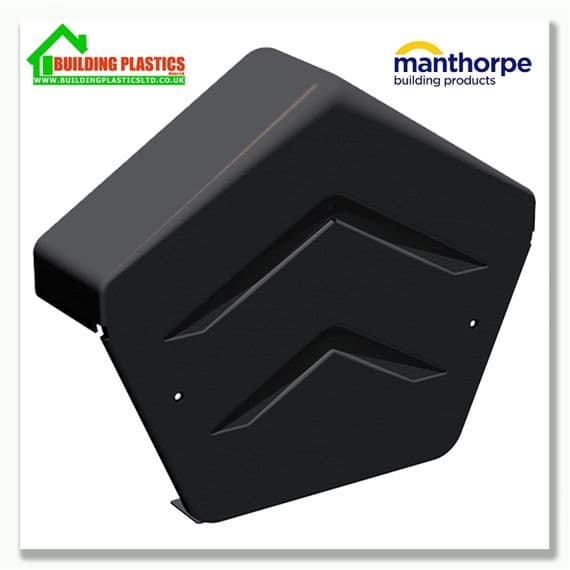 Manthorpe SmartVerge PVCu Angled Ridge End Cap | Black | Building Plastics Tele 0333 050 0585
