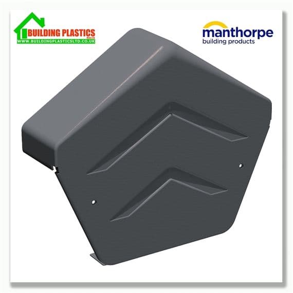 Manthorpe SmartVerge PVCu Angled Ridge End Cap | Grey | Building Plastics Tele 0333 050 0585
