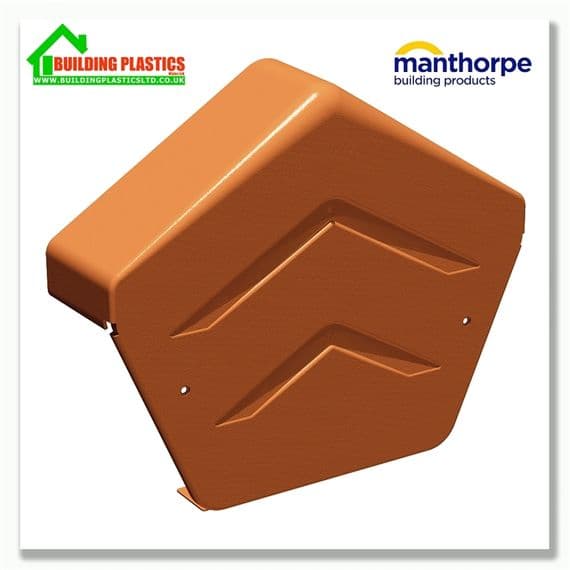 Manthorpe SmartVerge PVCu Angled Ridge End Cap | Terracotta | Building Plastics Tele 0333 050 0585