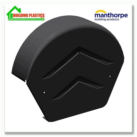 Manthorpe SmartVerge PVCu Rounded Ridge End Cap | Black | Building Plastics Tele 0333 050 0585