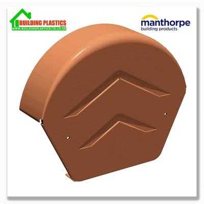 Manthorpe SmartVerge PVCu Rounded Ridge End Cap | Terracotta