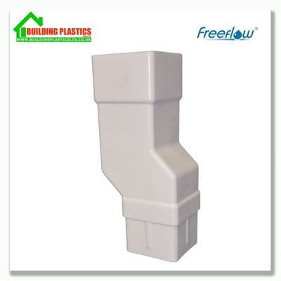 Mini Offset Bend 65mm Square Downpipe White