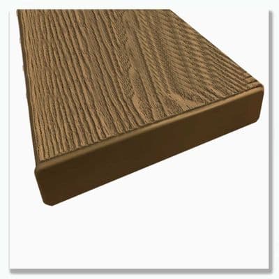 Oak Composite Decking End Caps 24mm x 146mm  Push Fit Board Finishing Caps