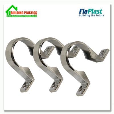 Pipe Clips (Pack of 3) 40mm Compression Waste Chrome Effect