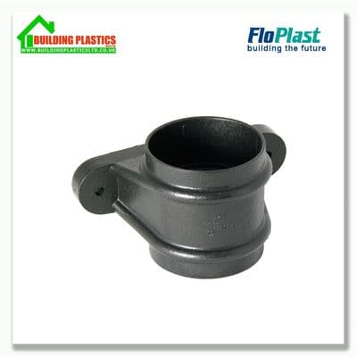 Pipe Socket with fixing lugs 68mm Round Pipe Cast Iron Effect