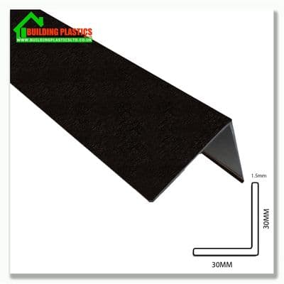 PVC Rigid Angle 30mm x 30mm x 2.5M Black Ash x 2 Lengths