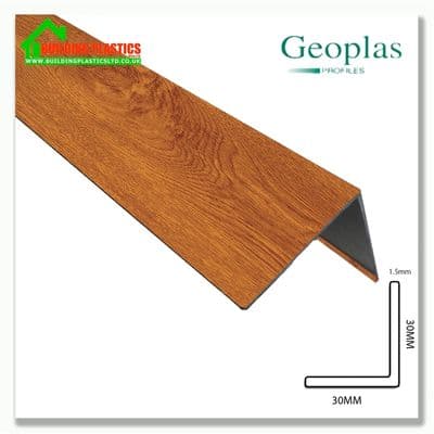 PVC Rigid Angle 30mm x 30mm x 2.5M Light Oak x 2 Lengths