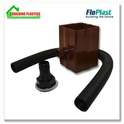 Rainwater Diverter for 68mm Round or 65mm Square Pipe Brown