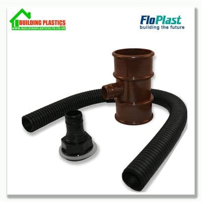 Rainwater Downpipe Diverter for 50mm Pipe Brown