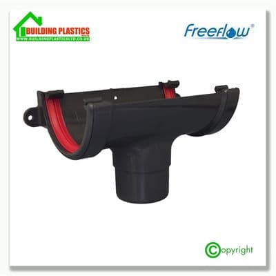 Running Outlet 112mm Half Round Gutter Anthracite Grey