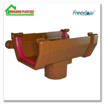 Running Outlet 114mm Square Line Gutter Caramel| Freeflow