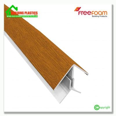 Shiplap Two Part External Corner Trim 3m | Lightoak Woodgrain