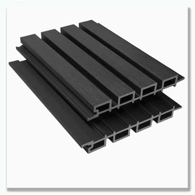 Slatted SG Charcoal Cladding Board 2.5m  219mm x 26mm Decorative Wall Panel
