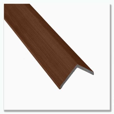 Slatted SG Walnut Composite Corner L Trim 3.6m  55mm x 55mm Cladding Corner Trim