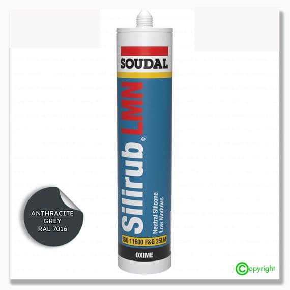Soudal Silirub LMN 300m | Anthracite Grey | Building Plastics Tele 0333 050 0585