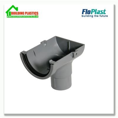 Stopend Outlet 76mm Floplast MiniFlo Grey