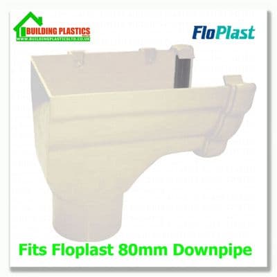 Stopend Outlet Left hand Niagara Ogee White for 80mm pipe