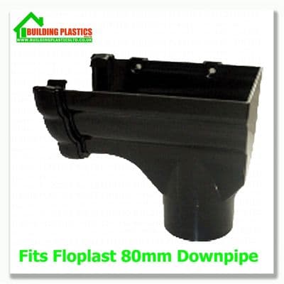 Stopend Outlet Right hand Niagara Ogee Black for 80mm pipe