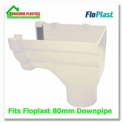 Stopend Outlet Right hand Niagara Ogee White for 80mm pipe