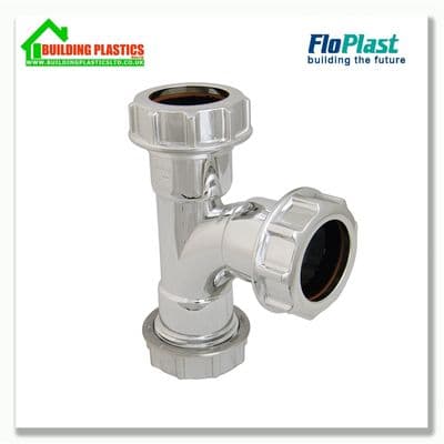 Tee 32mm Compression Waste Chrome Effect