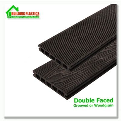 Triton Black Double-Faced Composite Decking Board 5m (148mm x 25mm)