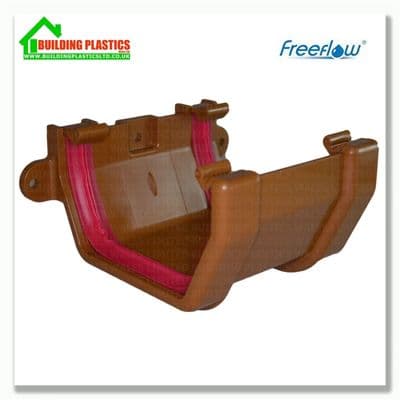 Union Bracket 114mm Square Line Gutter Caramel | Freeflow
