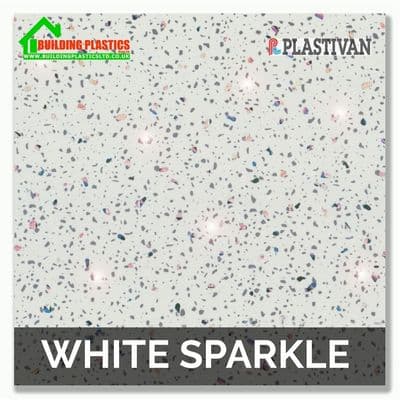 White Sparkle Wall Panel 1m x 2.4m | Plastivan