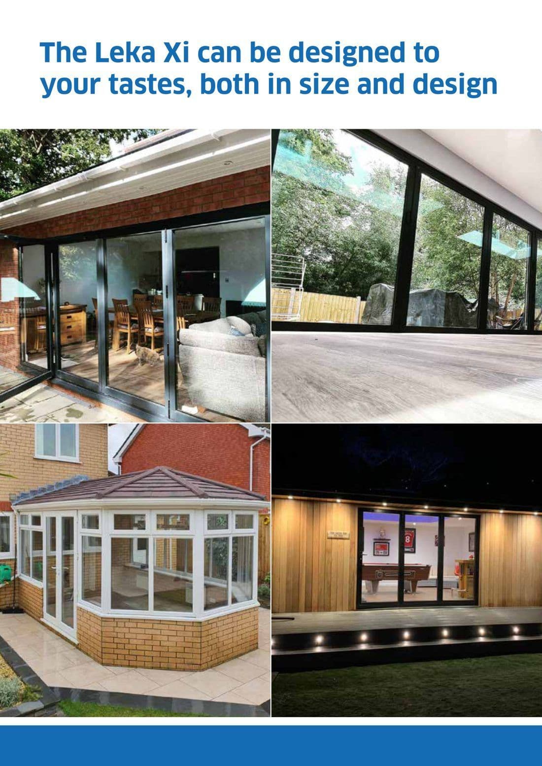 LEKA Xi design options with different glazing styles