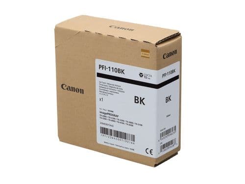 Canon PFI-110BK Black Ink Tank | 160ml Cartridge | for Canon TX Series Printers | 2364C001AA