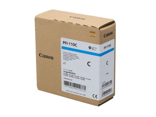 Canon PFI-110C Cyan Ink Tank | 160ml Cartridge | for Canon TX Series Printers | 2365C001AA