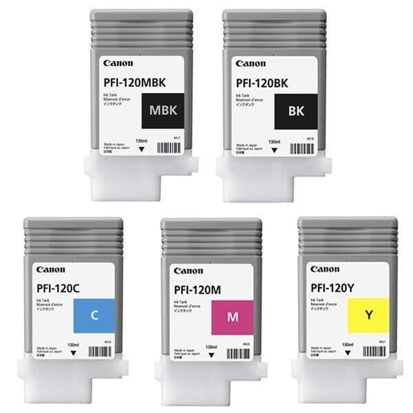 Canon PFI-120 Ink Cartridge Set 130ml | Genuine Canon imagePROGRAF TM Series 5-Colour Ink Pack