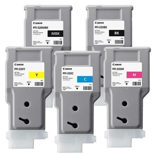 Canon PFI-320 Ink Cartridge Set  Genuine PFI-320 300ml Full 5-Colour Pack