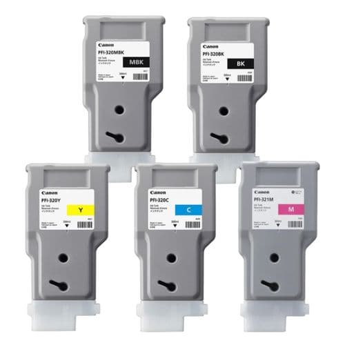 Canon PFI-320/ PFI-321M Ink Cartridge Set  Genuine PFI-320 300ml Full 5-Colour Pack