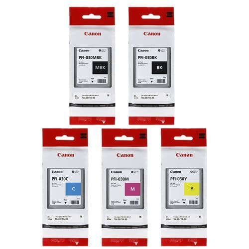 Canon TA-20 Full Set Of 5 x PFI-030 Ink Tanks