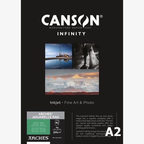 Canson Arches Aquarelle Rag 310gsm  | A2 x Sheets | 310GSM | C400110658
