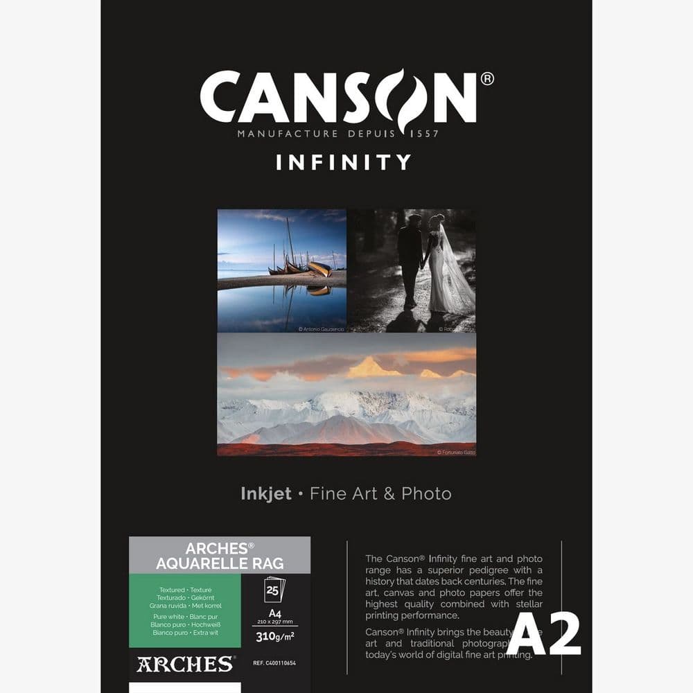 Canson Arches Aquarelle Rag 310gsm | A2 x Sheets | 310GSM | C400110658