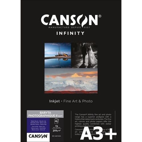 Canson Baryta Photographique II Matt 310gsm | A3+ x 25 Sheets | 310GSM | C400110497
