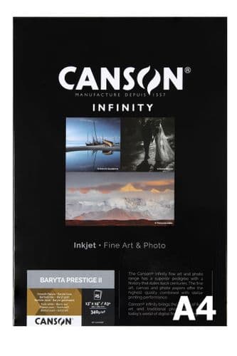 Canson Infinity Baryta Prestige II 340gsm | A4 x 25 Sheets | 340GSM | C33625S005