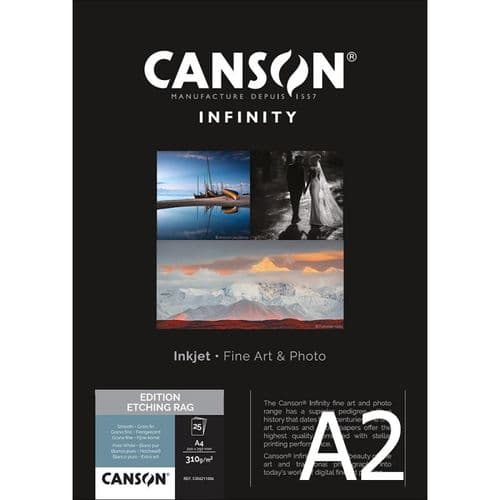 Canson Infinity Edition Etching Rag 310gsm | A2 x 25 Sheets | Matte | C206211009