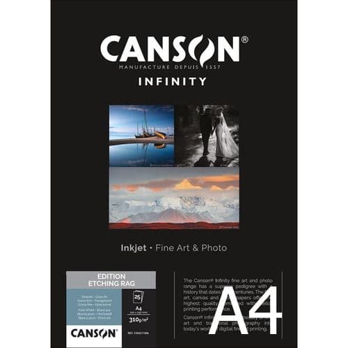 Canson Infinity Edition Etching Rag 310gsm | A4 x 25 Sheets | Matte | C206211006