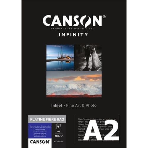 Canson Infinity Platine Fibre Rag | A2 X 25 Sheets | Satin | C206211039