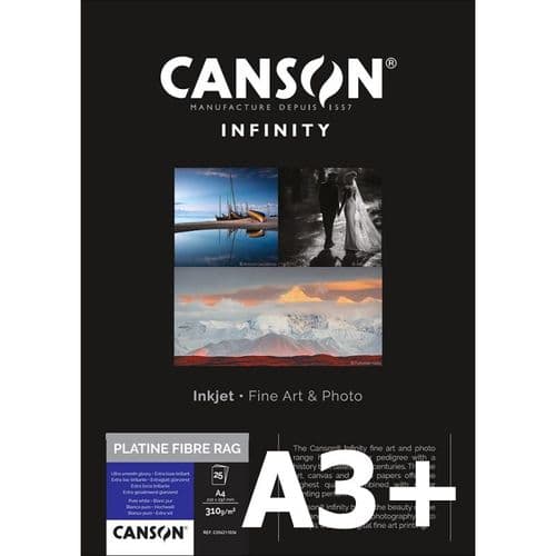 Canson Infinity Platine Fibre Rag | A3+ X 25 Sheets | Satin | C206211038
