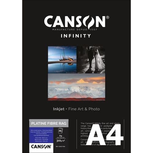 Canson Infinity Platine Fibre Rag | A4 X 25 Sheets | Satin | C206211036