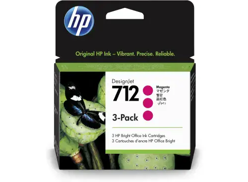 HP DesignJet T650 Magenta Ink Cartridge | Triple Pack | HP No.712 | 29ml | 3ED78A